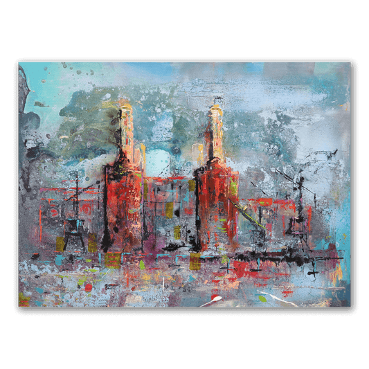 BIG POWER 20 Abstract Battersea Power Station artwork with bold colours and expressive texture