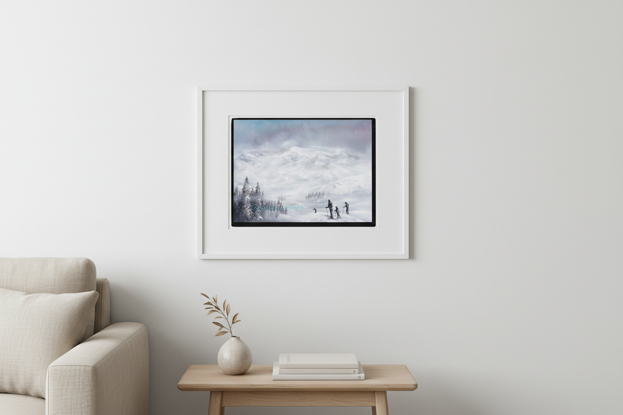 Ski Sunday A3 Framed Lifestyle